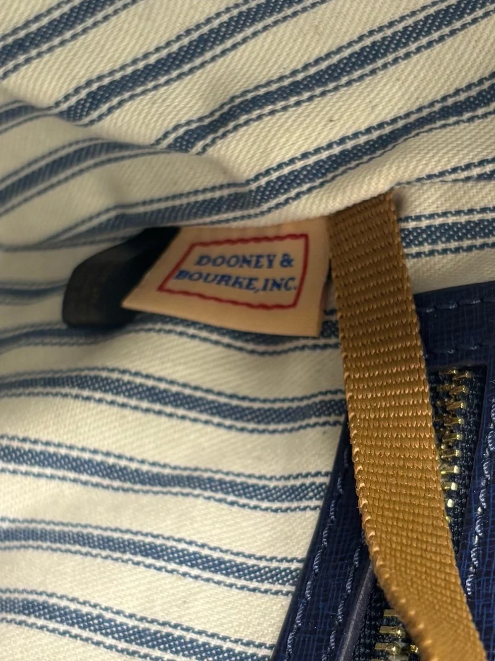 Dooney & Bourke Navy Leather Satchel with Wallet